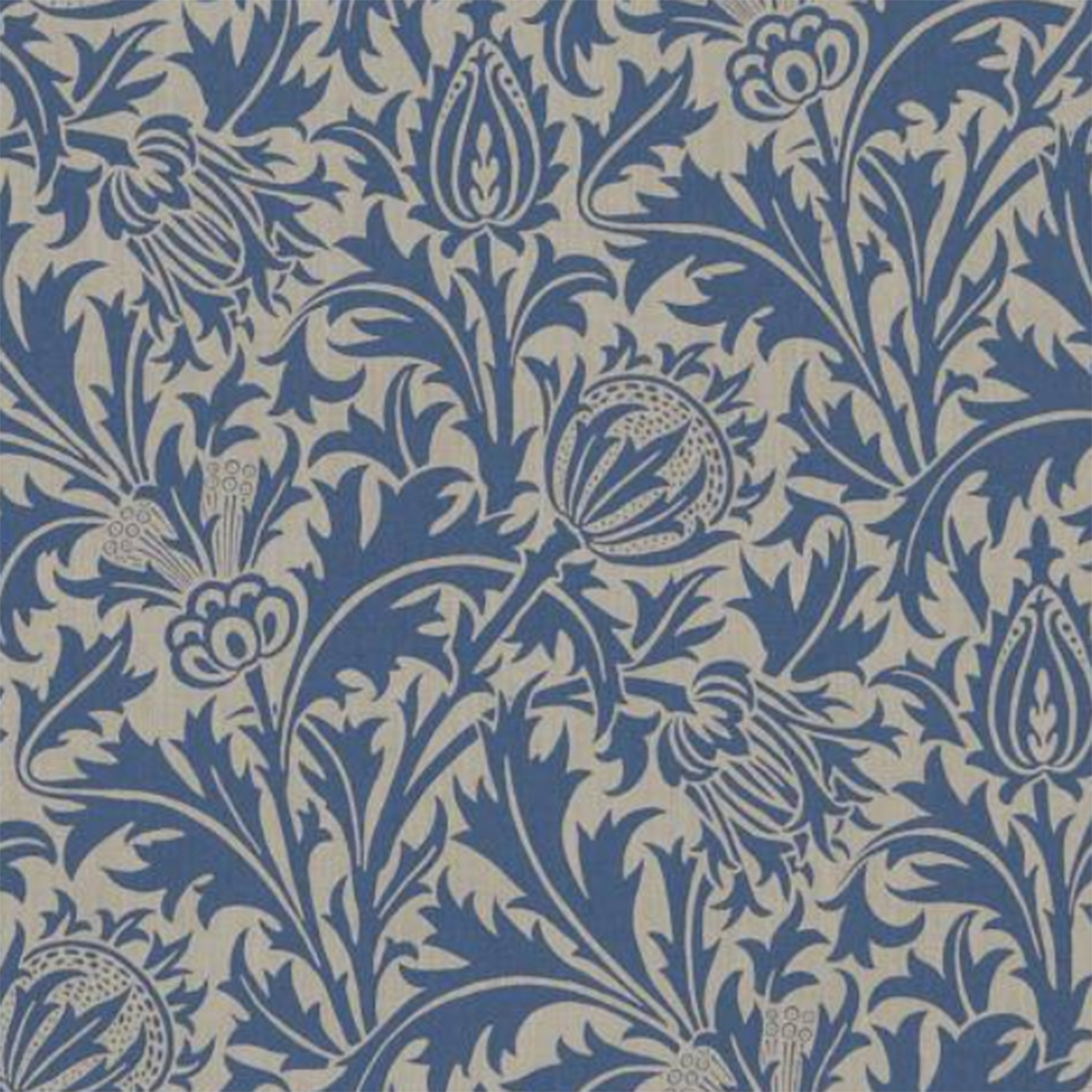 Thistle Wallpaper 102 By Morris Co In Linen Indigo Blue